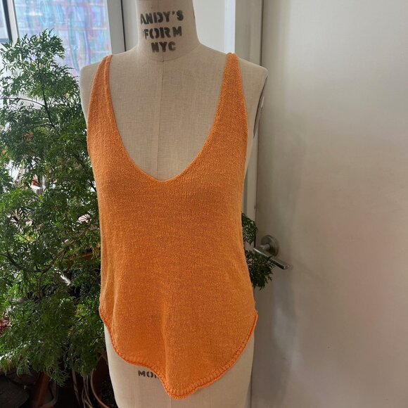 Free People FP Beach Women's Orange Boucle Sweater Tank Size Small - Picture 2 of 7